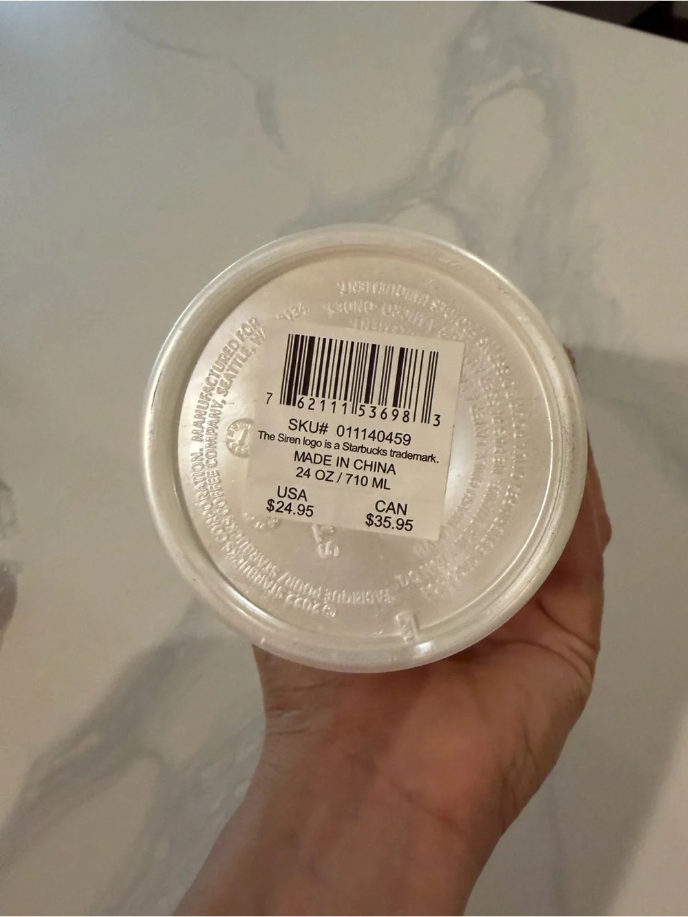Starbucks White Textured Tumbler with Embossed Siren
